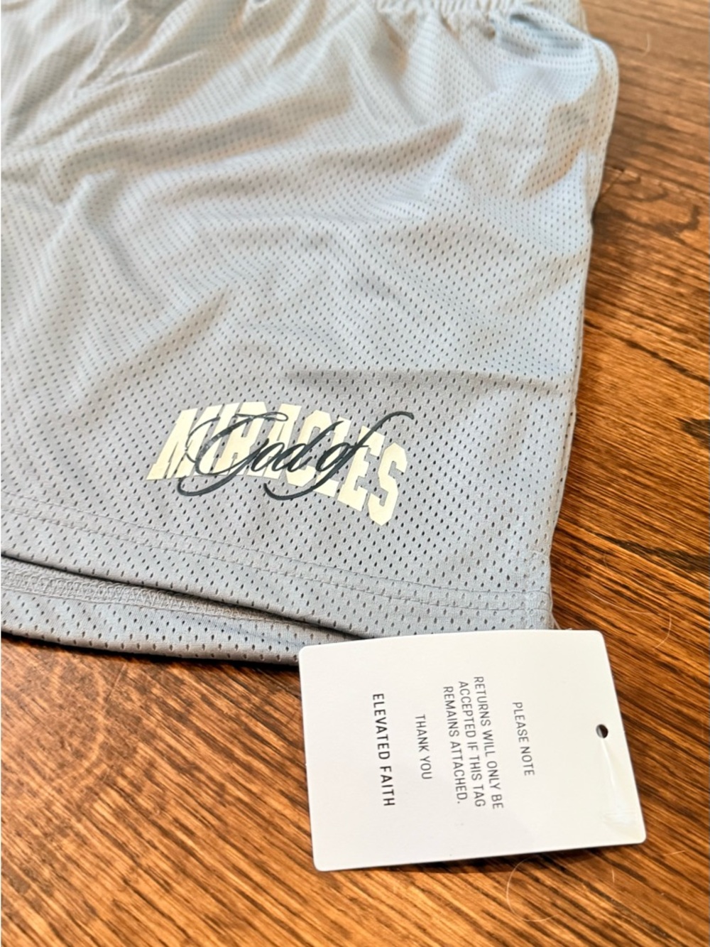 Men's Athletic Shorts in Light Gray with Script Logo - Picture 2 of 4